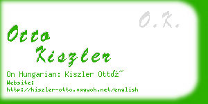 otto kiszler business card
